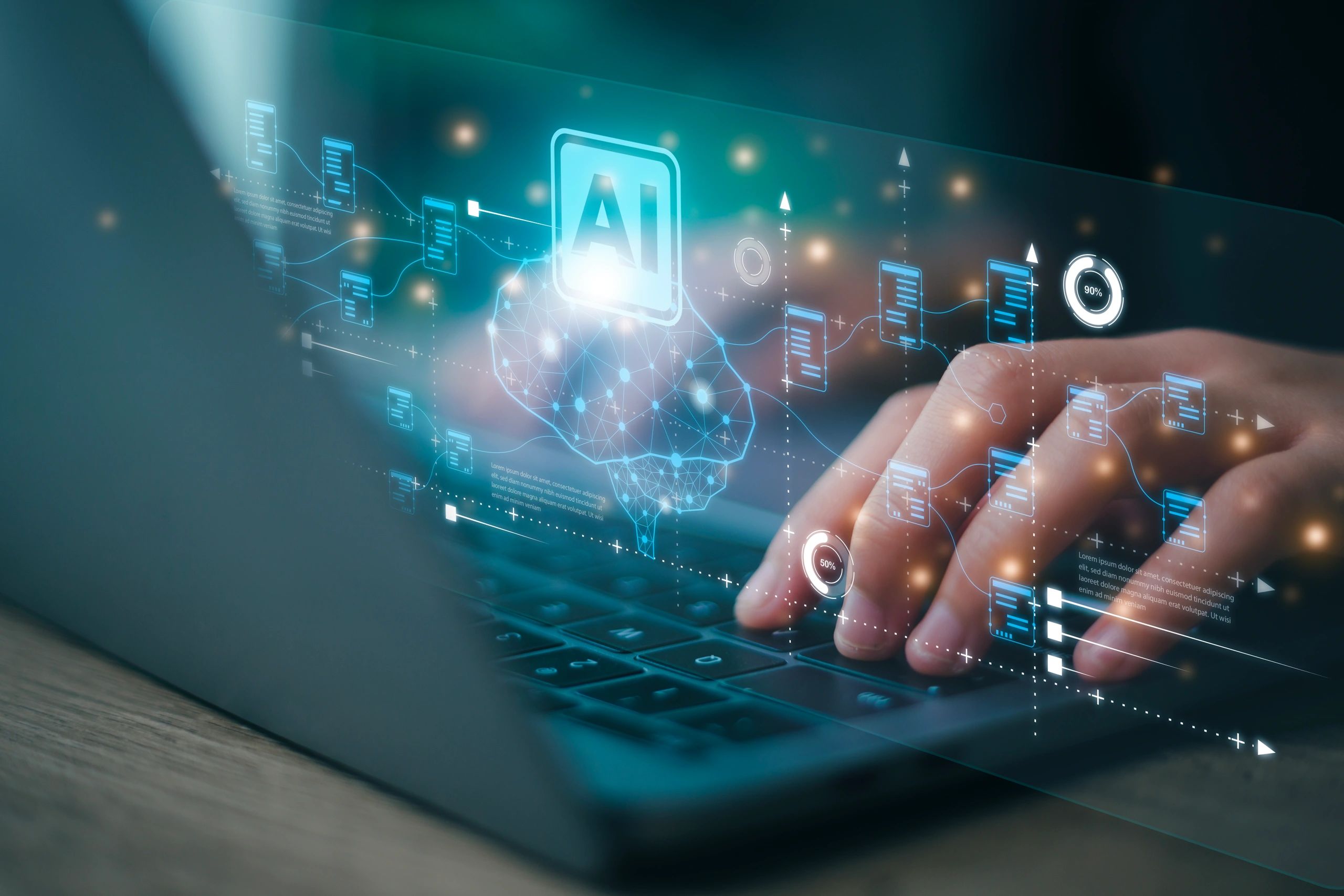 Modern office environment with software developers